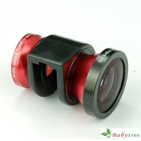 Quick-Change Camera 3-IN-ONE Photo Lens Kit (Fisheye Lens, Macro Lens, Wide-angle Lens)for iPhone 4 & iPhone 4s,Red