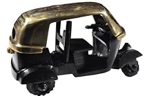 Christmas Gift for Boys & Girls A Brass Toy Replica of Indian Auto Rickshaw (Indian Taxi) (Great for Gifting) - A Wonderful Collectors Item & Ethnic Display Piece