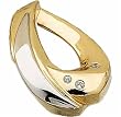 Two Tone Tear Drop Diamond Chain Slide Pendant