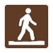 Tapco RS-123 Engineer Grade Prismatic Square National Park Service Sign, Legend "Stay on Trail (Symbol)", 6" Width x 6" Height, Aluminum, Brown on White