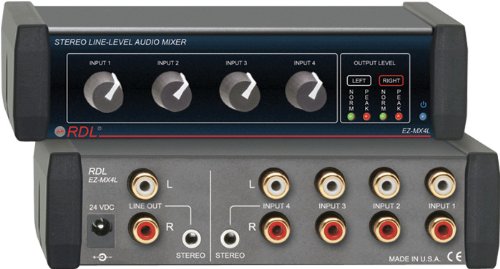 RDL EZ-MX4L 4 Channel Stereo Line Level Mixer On Sale
