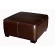 Dark Brown Full Leather Ottoman By Wholesale Interiors