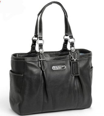 Coach Leather East West Gallery Book Shopper Bag Purse Tote 16565 Black