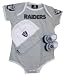 Oakland Raiders Onesie Booties and Cap 3pc Infant / Baby Set