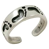 Toe Sterling Silver Ring Footprints