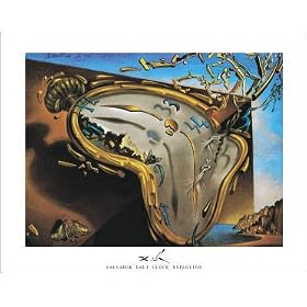 Salvador Dali Clock Explosion Poster HUGE Salvatore - 22" x 28"