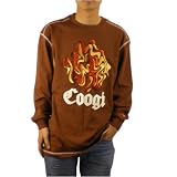 Boys Coogi urban brown pullover long sleeve top. Very high quality sweater with contrast stitching and large artistic logo embroidered on the front of the shirt and small leaf logo embroidered on the back. Great authentic sweatshirt to go with various hip-hop styles.
