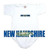 BABY BODYSUIT WHITE FLAG COLOR " NEW HAMPSHIRE " 18 - 24 Months