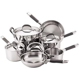 Farberware Millennium Soft-Touch Stainless-Steel 10-Piece Cookware Set