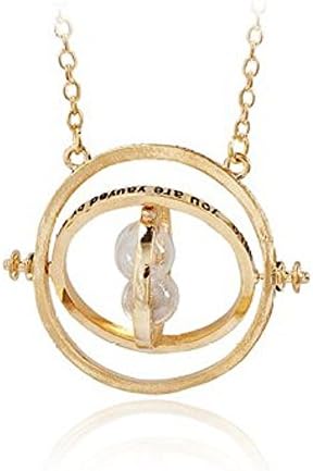 Yozzy Harry Potter Time Turner Hourglass Pendant Necklace Gold Plated Lover's Jewelry Replica