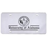 Alabama Crimson Tide University Seal Silver Mirror License Plate
