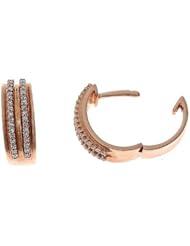 0.18CTW 14K Rose Gold Genuine Diamond Hoop Earrings