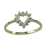 10K .005 ct. t.w. Diamond Heart Shaped Ring in Yellow Gold