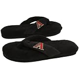MLB Arizona Diamondbacks Ladies Black Plush Thong Slippers (9/10)