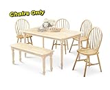 Set of 4 All Natural Kitchen Dining Chairs with Spindle Backs