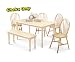 Set of 4 All Natural Kitchen Dining Chairs with Spindle Backs