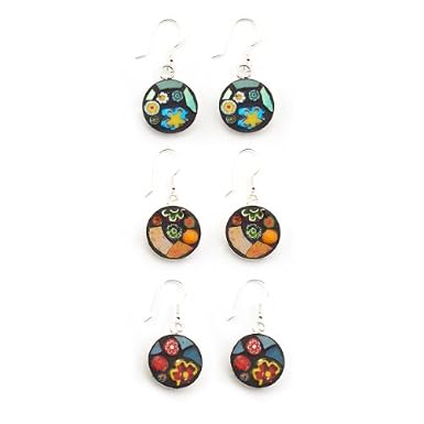 Silver Mosaic Earrings by Angela Ibbs