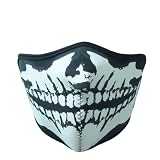 Neoprene Half Face Mask Shield Cold Weather Biker Motorcycles Ski White Skull