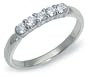 18k White Gold 5 Stone Shared-Prong Band (1/3ctw, H, SI2)