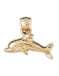 Dazzlers Solid 14 karats gold Dolphin Charm Pendant Available in three colors from jewelsberry (weights: 0.7 grams only)