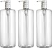 Empty Shampoo Pump Bottles, 32oz(1Liter), BPA-FREE, Plastic (PETE1) Cylinder, Pack of 3