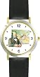 Ulysses S. (US) Grant - 18th US President - WATCHBUDDY&reg; DELUXE TWO-TONE THEME WATCH - Arabic Numbers - Black Leather Strap-Size-Women's Size-Small