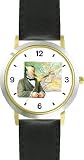 Ulysses S. (US) Grant - 18th US President - WATCHBUDDY��� DELUXE TWO-TONE THEME WATCH - Arabic Numbers - Black Leather Strap-Size-Children's Size-Small ( Boy's Size & Girl's Size )