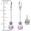 Isabella Rose 9-10mm Pearl Dangle Silver Earrings, Lavender