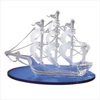 Glass Sailboat on Crystal Seas