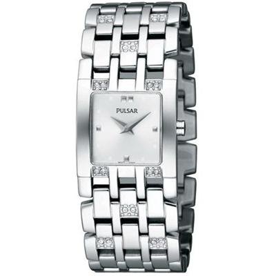 Pulsar by Seiko Women's Watch, Silver Stainless Steel Case & Bracelet, Swarovski Crystals PTA397