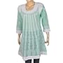 Womens Clothing - Cotton Long Sleeve Top Blouse Chikan Embroidery Size M (ctop564)
