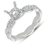 14k .22 Dwt Diamond White Gold Pave Engagement Ring - JewelryWeb
