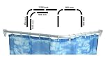 WHITE SHOWER CURTAIN L RAIL POLE TRACK TUBE MULTI RAIL