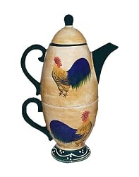 Classic Rooster Hand-Painted Collection Tea for One Set