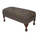Floral Duchess Bench Ball & Claw Legs - Blue