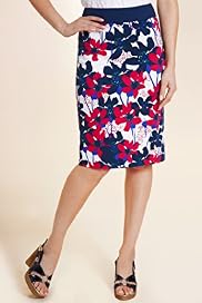 Per Una Cotton Rich Floral Print Pencil Skirt