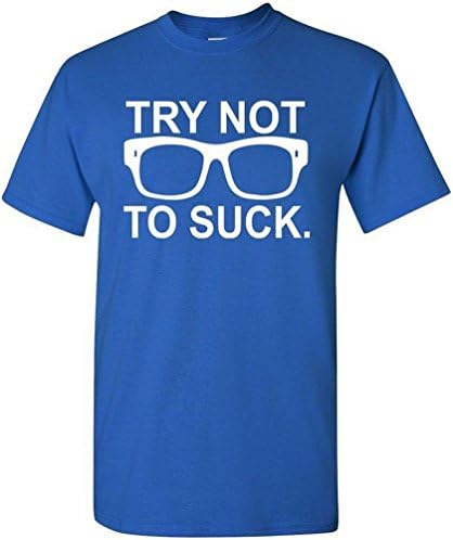 Try Not To Suck Shirt T-Shirt Chicago Cubs T-Shirt Glasses Joe Maddon T-Shirt Medium