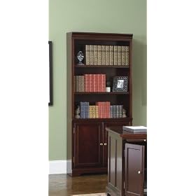 Transitional Style Cherry Finish Home Office Bookcase by visiondecor Furniture