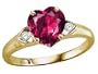 1.84 cttw 14k Gold Heart Shape 8mm Lab Created Ruby and Genuine Diamond Engagement Promise Ring in 14k Yellow Gold Size 7