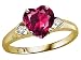 1.84 cttw Heart Shape Lab Created Ruby and Genuine Diamond Ring - 14kt White Gold