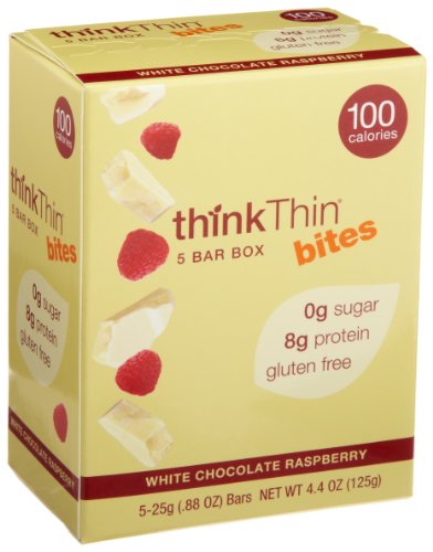 thinkThin BITES 100 Calorie White Chocolate Raspberry, 5-Count, 4.4-Ounce Boxes (Pack of 6)