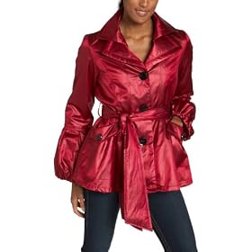 ABS by Allen Schwartz Women's Belted Satin Rain Jacket