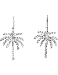 14K White Gold Diamond Palm Tree Earrings - 0.50 Ct. -- LIFETIME WARRANTY
