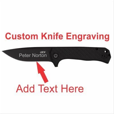 ZERO TOLERANCE 0804CF TODD REXFORD BLACK BLADE, CARBON FIBER & TITANIUM HANDLE FOLDING KNIFE CUSTOM ENGRAVING