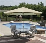 Challenger 6.5-FeetX10-Feet Rect Autotilt Market Umb - Stone - Olefin
