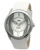 DFactory Men's DFI004ZWW White Label White Dial White Leather Strap Watch