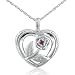 Ruby Rose in Heart Necklace in Sterling Silver on an 18 Chain