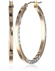 Bonded Sterling Silver and 14k Yellow Gold Hoop Earrings