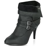 Damen stillvolle Ankle Stiefeletten mit Trichterabsatz MQ1142