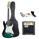 Austin Bazaar Double Cutaway Transparent Green Electric Guitar with 10 Watt Amp - Beginner Kit